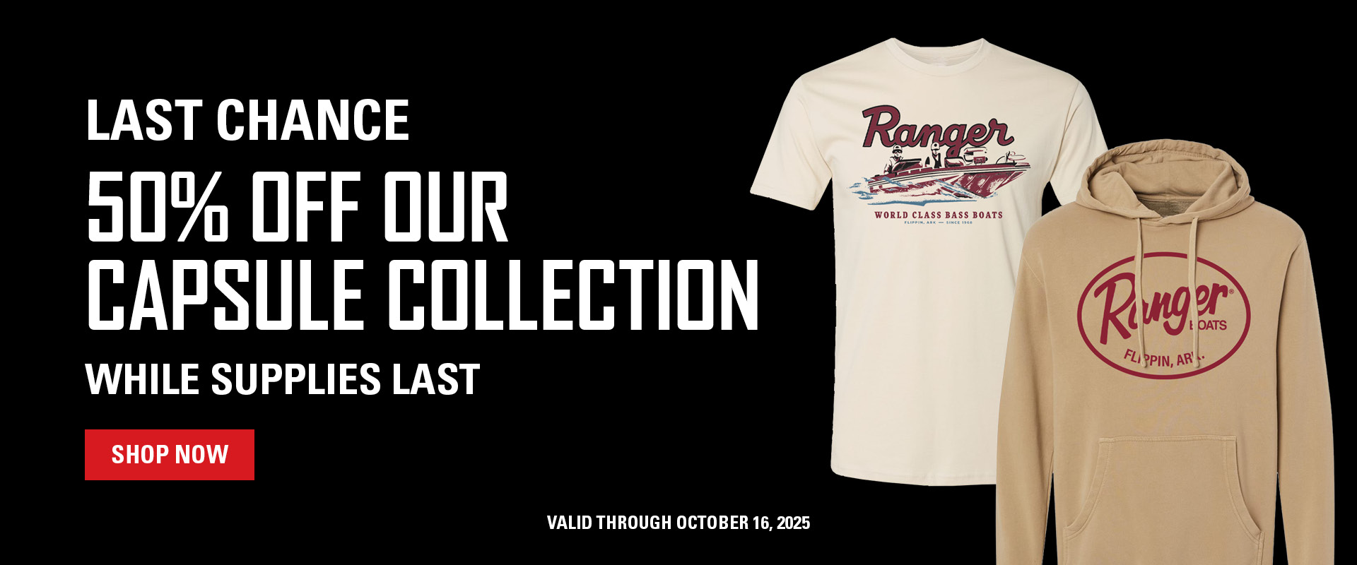 50% off our capsule collection through October 16, 2025